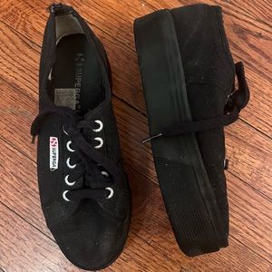 Black platform SUPERGA sneakers